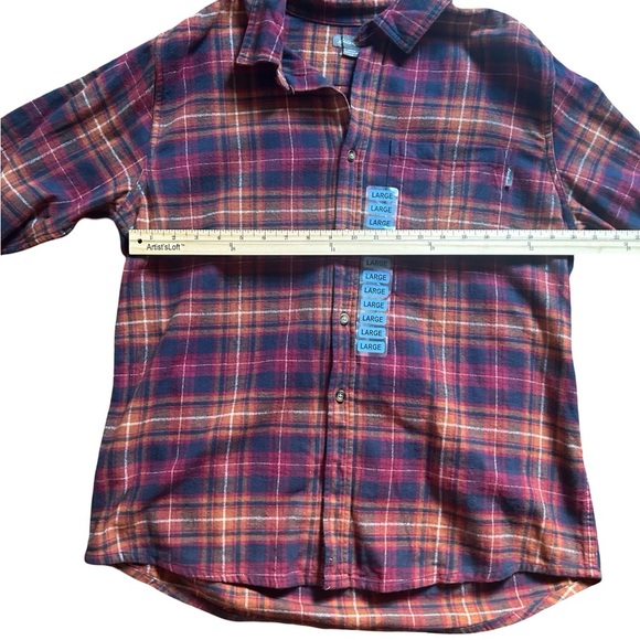 Eddie Bauer Mens Flannel Shirt Size L Button Down Collared Shirt - Picture 5 of 8